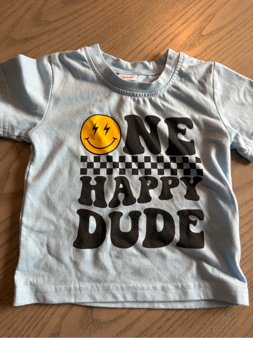 One Happy Dude Graphic Tee - Light Blue- Perfect first bday shirt; worn once